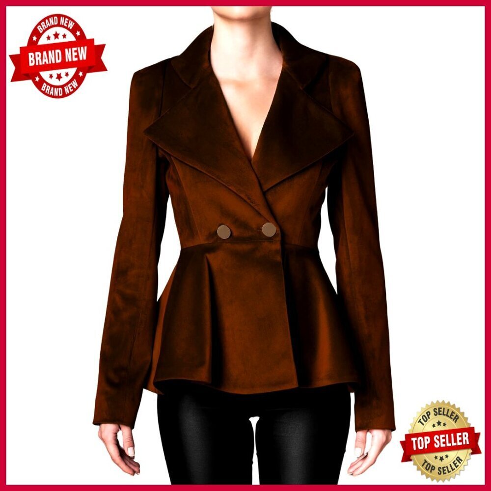 Slim Fit Velvet Blazer Shawl Collar Office Professional Button Front